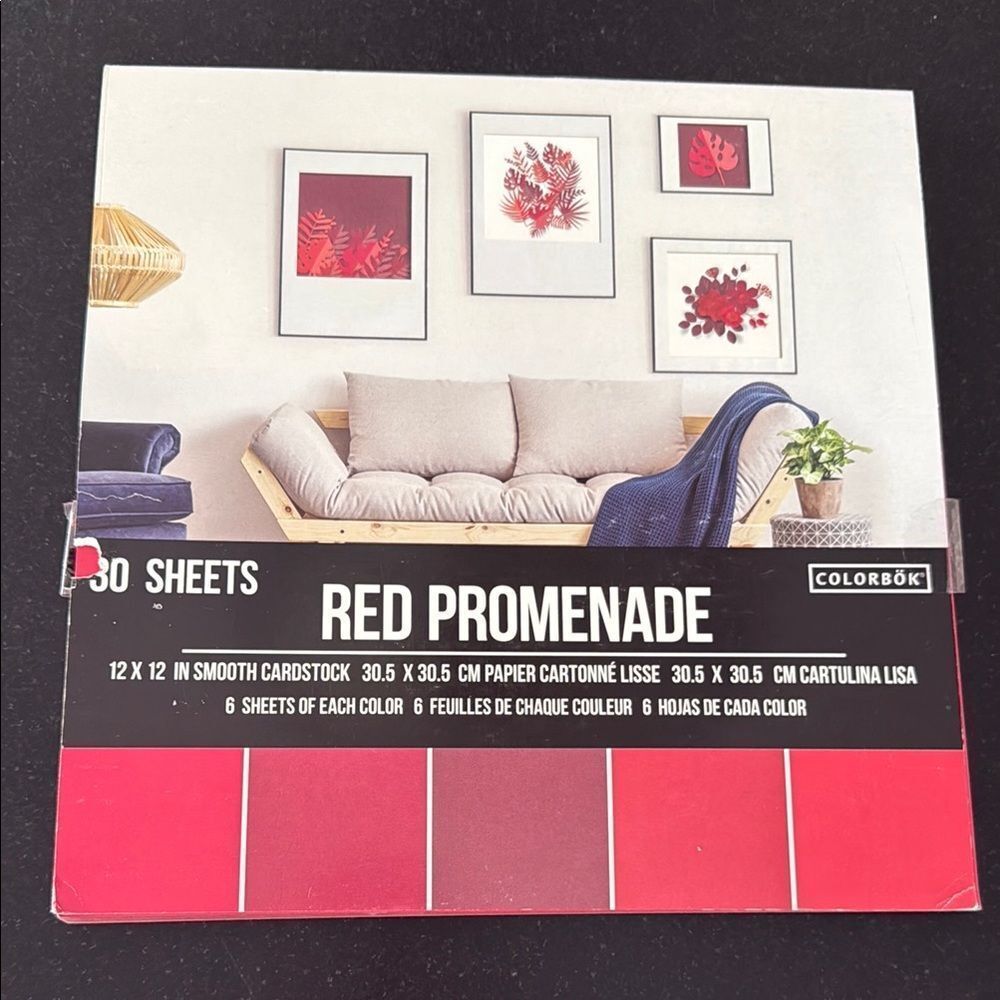Colorbök Red Promenade 12x12 Cardstock – 27 Sheets, Assorted Shades